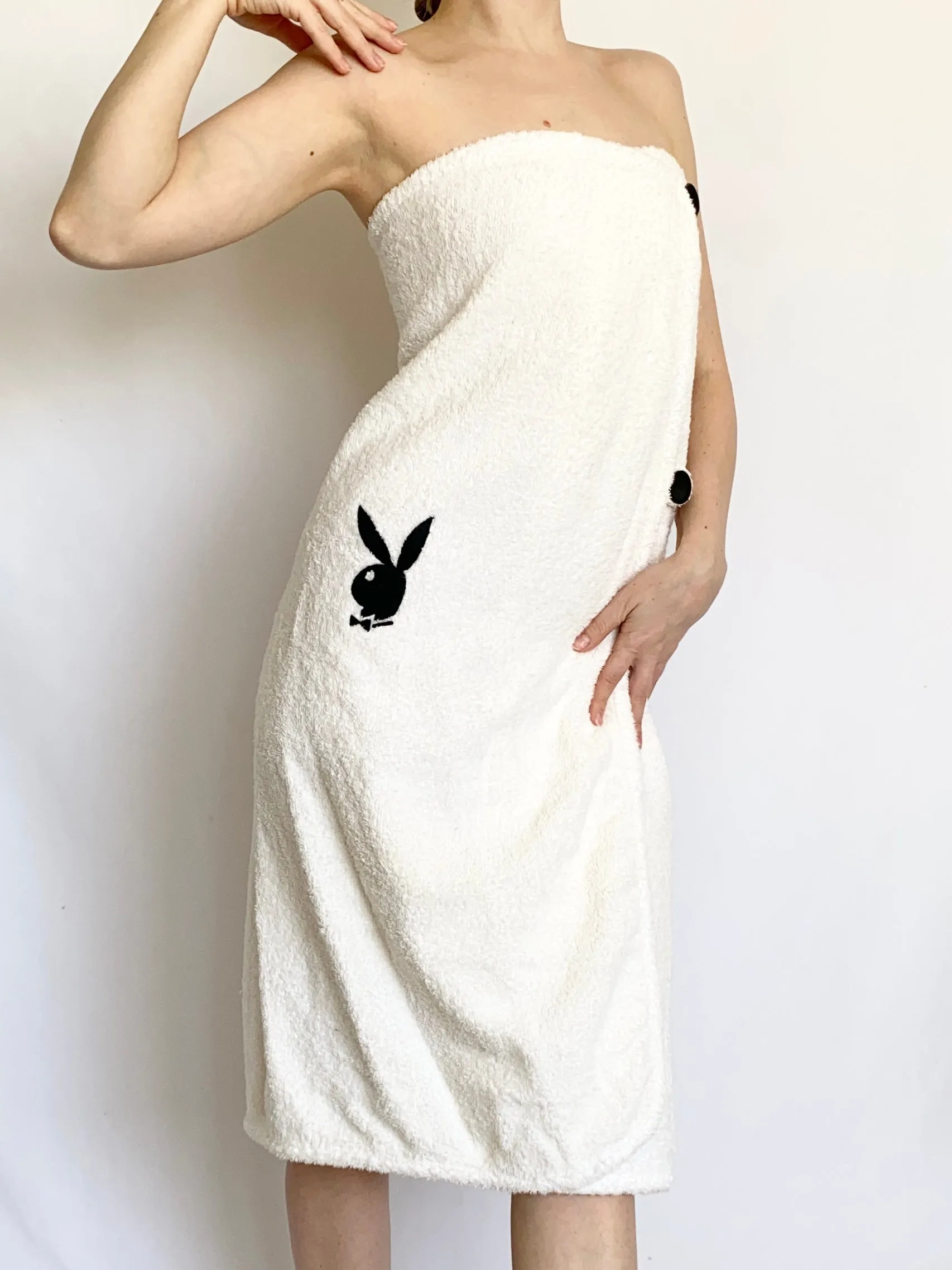 1968 Playboy Terry Cloth Bath Sari Wrap-Around Towel Robe (M)
