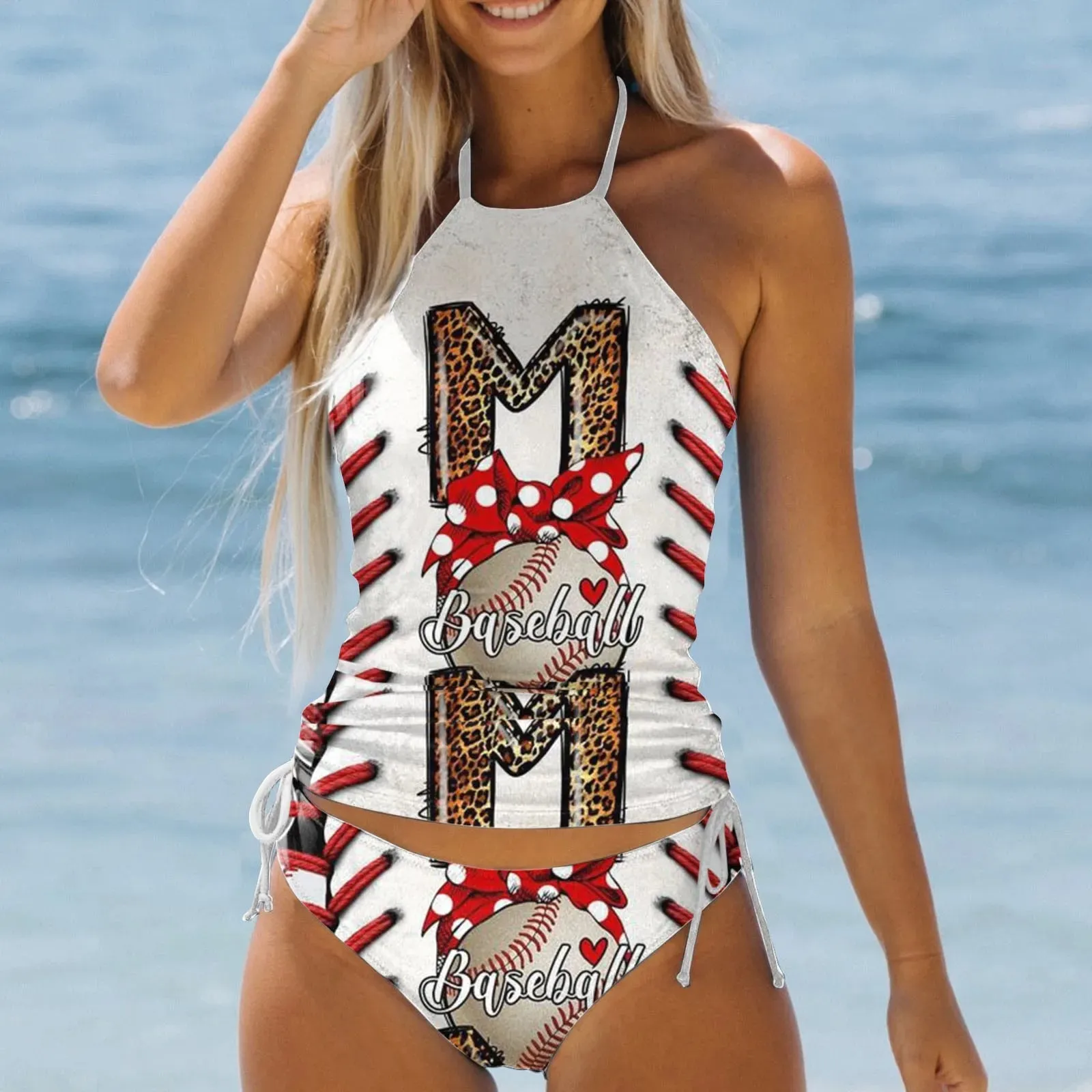 2024 Women Beachwear Swim Tankini Monokini Swimwear Bathing Suit Two Pieces Swimsuits Plus Size Printed Tankinis Bikinis Sets - Buy Online at Best Prices in 2024