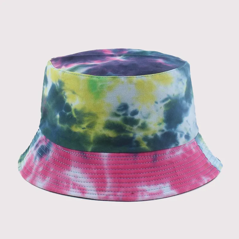 Adult Bucket Hat Fisherman Hat Reversible Fishing Hat Colourful Graffiti Bob Caps Hip Hop Creative Tie Dye Gorros Men Women