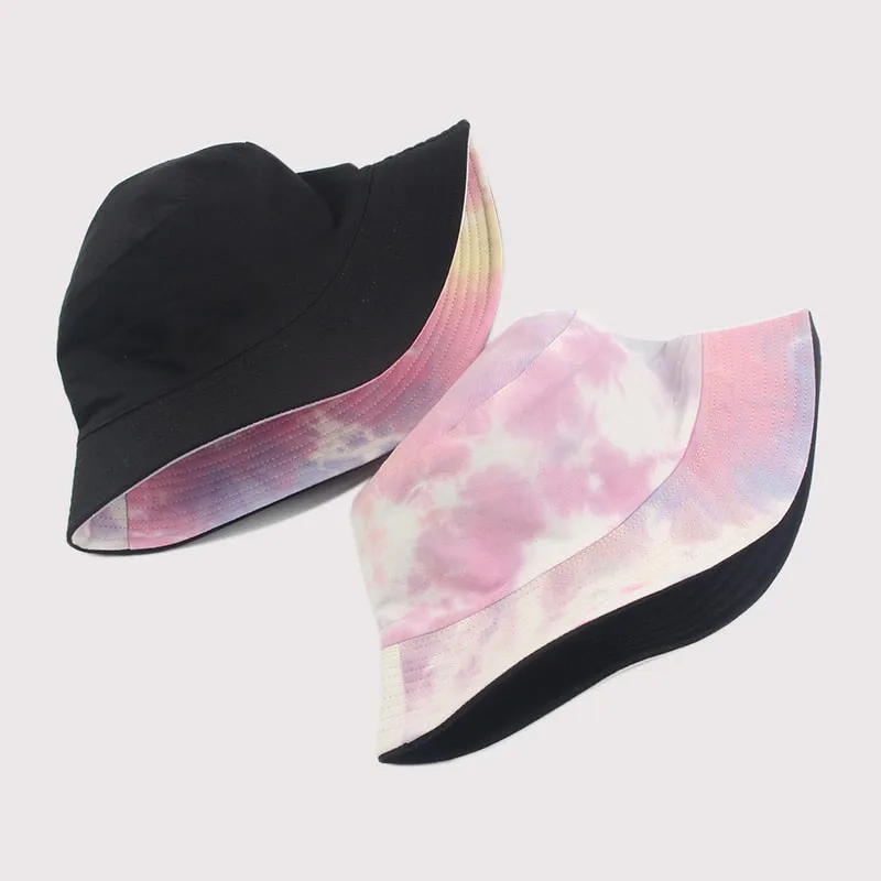 Adult Bucket Hat Fisherman Hat Reversible Fishing Hat Colourful Graffiti Bob Caps Hip Hop Creative Tie Dye Gorros Men Women