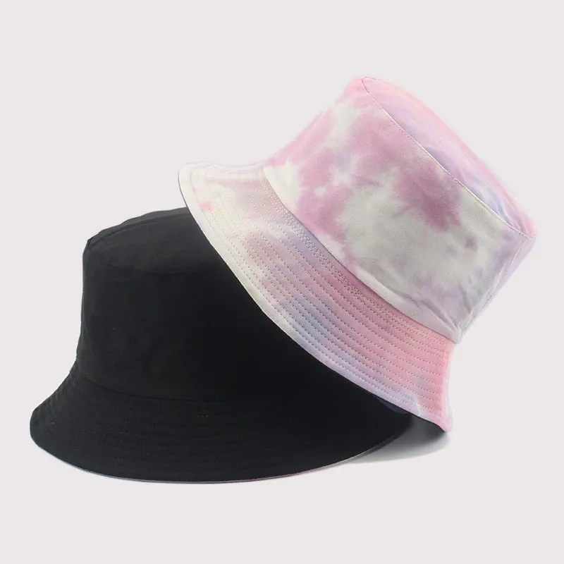 Adult Bucket Hat Fisherman Hat Reversible Fishing Hat Colourful Graffiti Bob Caps Hip Hop Creative Tie Dye Gorros Men Women