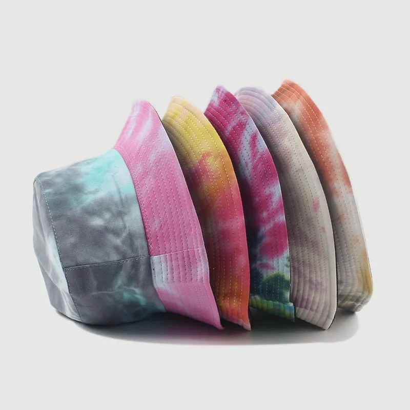 Adult Bucket Hat Fisherman Hat Reversible Fishing Hat Colourful Graffiti Bob Caps Hip Hop Creative Tie Dye Gorros Men Women