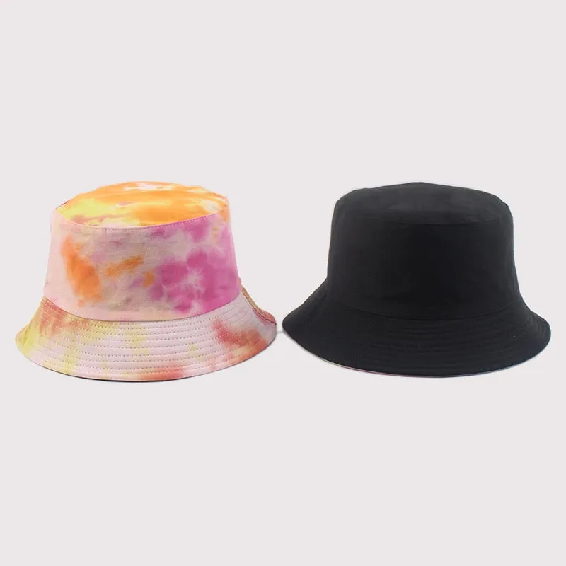 Adult Bucket Hat Fisherman Hat Reversible Fishing Hat Colourful Graffiti Bob Caps Hip Hop Creative Tie Dye Gorros Men Women