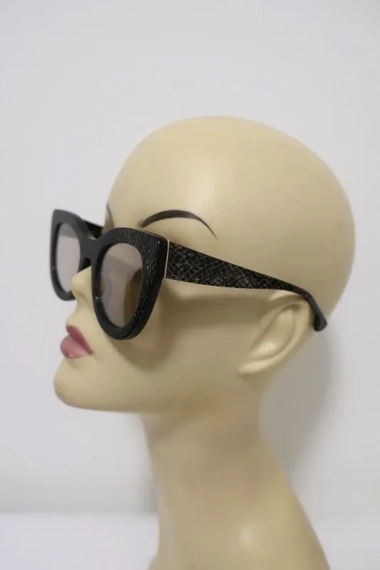 Alice   Olivia Delancey Silver Snake Print Mirrored Cat Eye Sunglasses