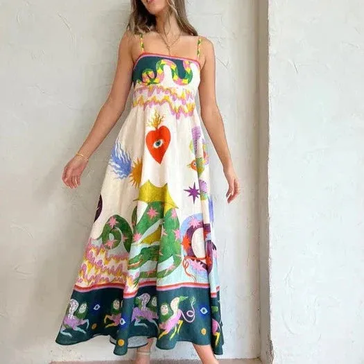 Alis - Robe longue à imprimé élégant