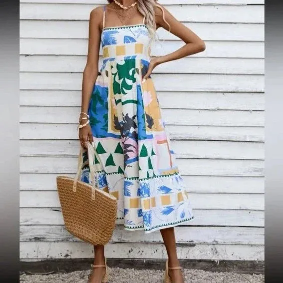 Alis - Robe longue à imprimé élégant