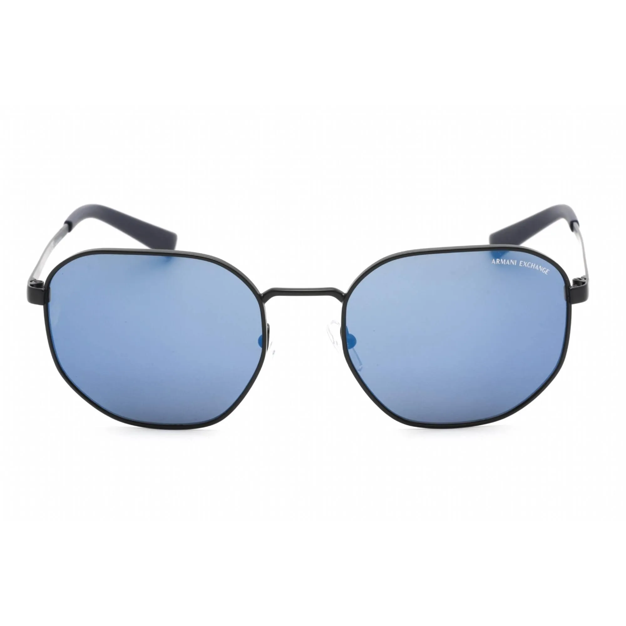 Armani Exchange Unisex Sunglasses - Matte Blue Metal Round Frame | 0AX2036S 609955