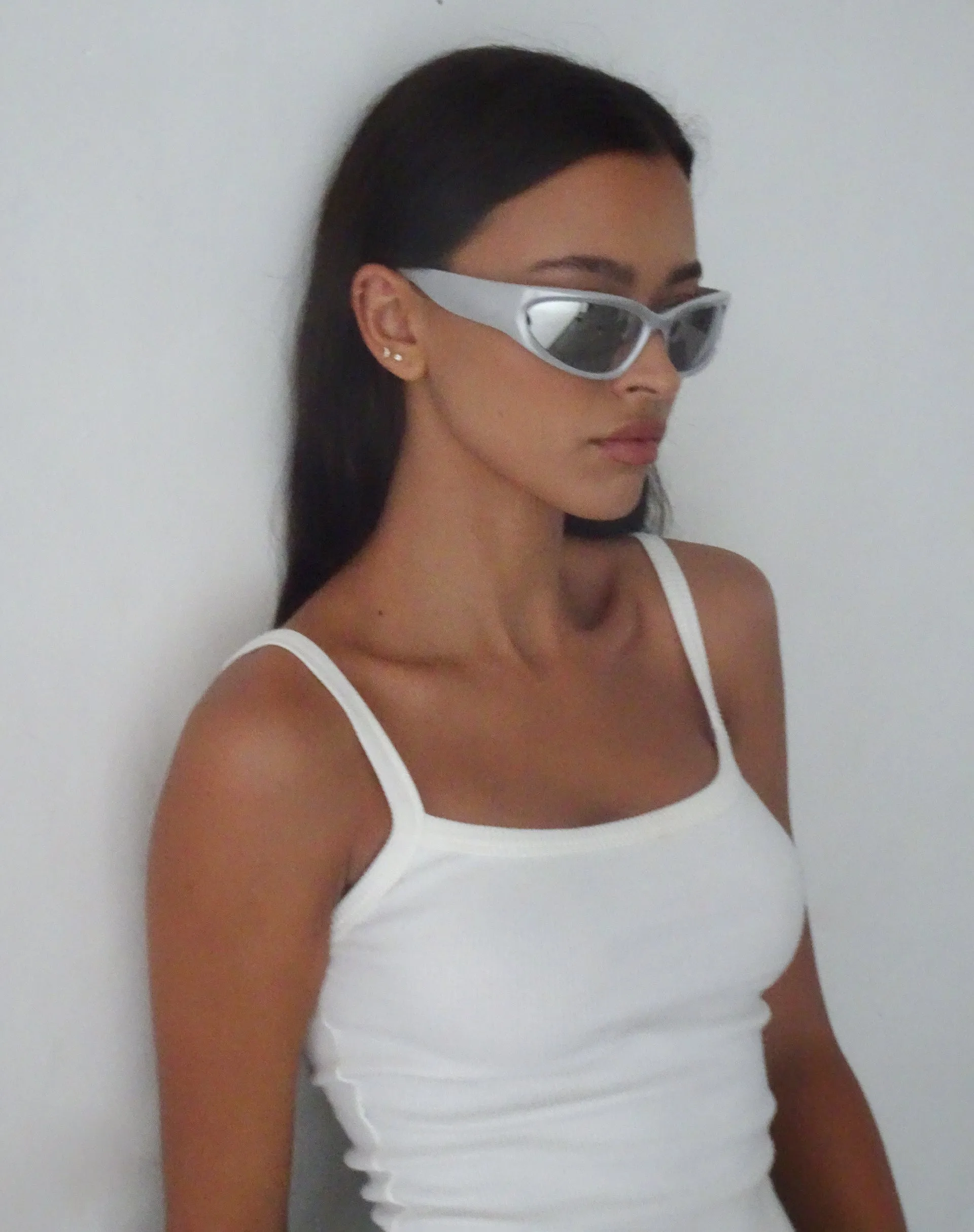 Blake Wrap Sunglasses in Silver