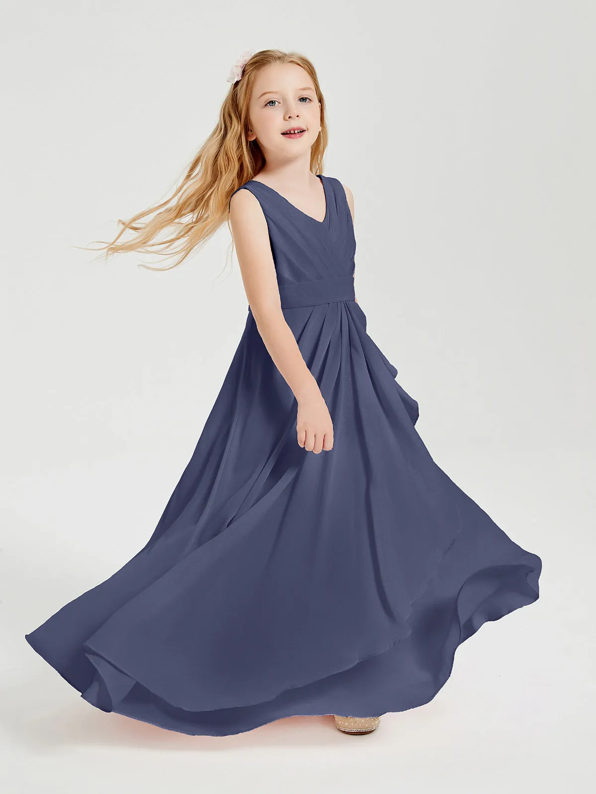 Boho Robes de Demoiselle d'Honneur Longues en Mousseline Orageux