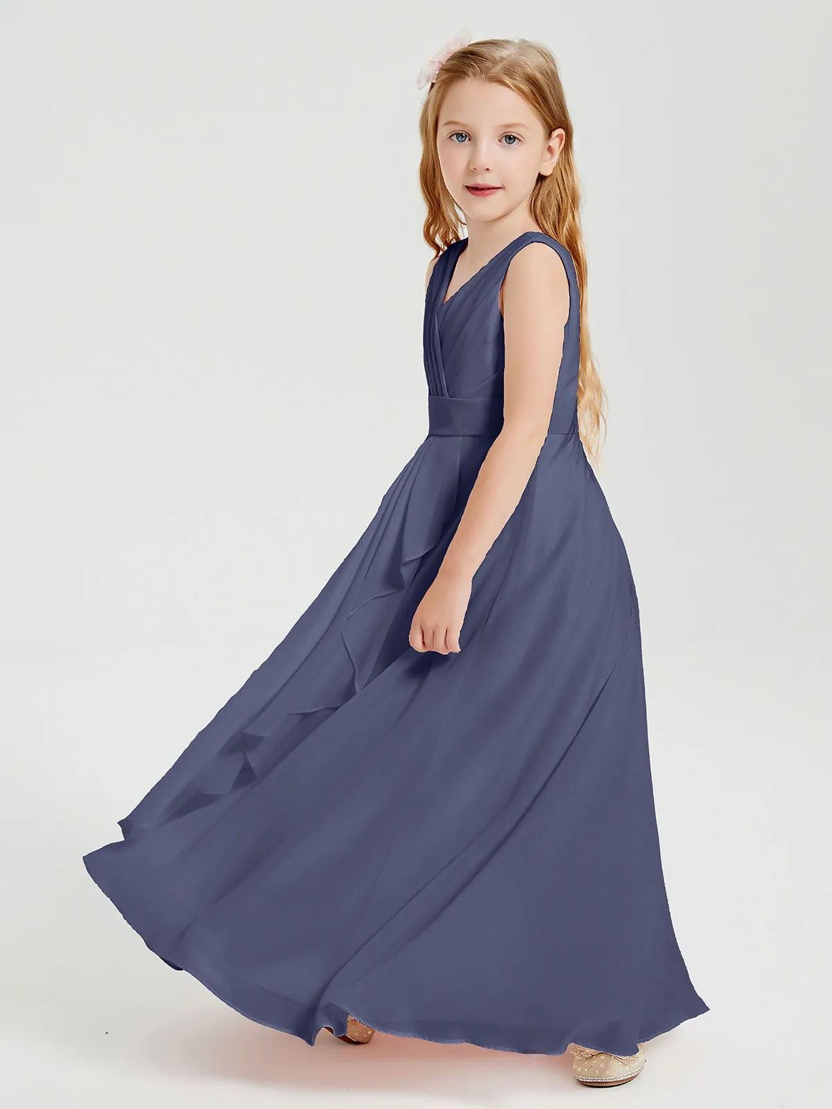 Boho Robes de Demoiselle d'Honneur Longues en Mousseline Orageux