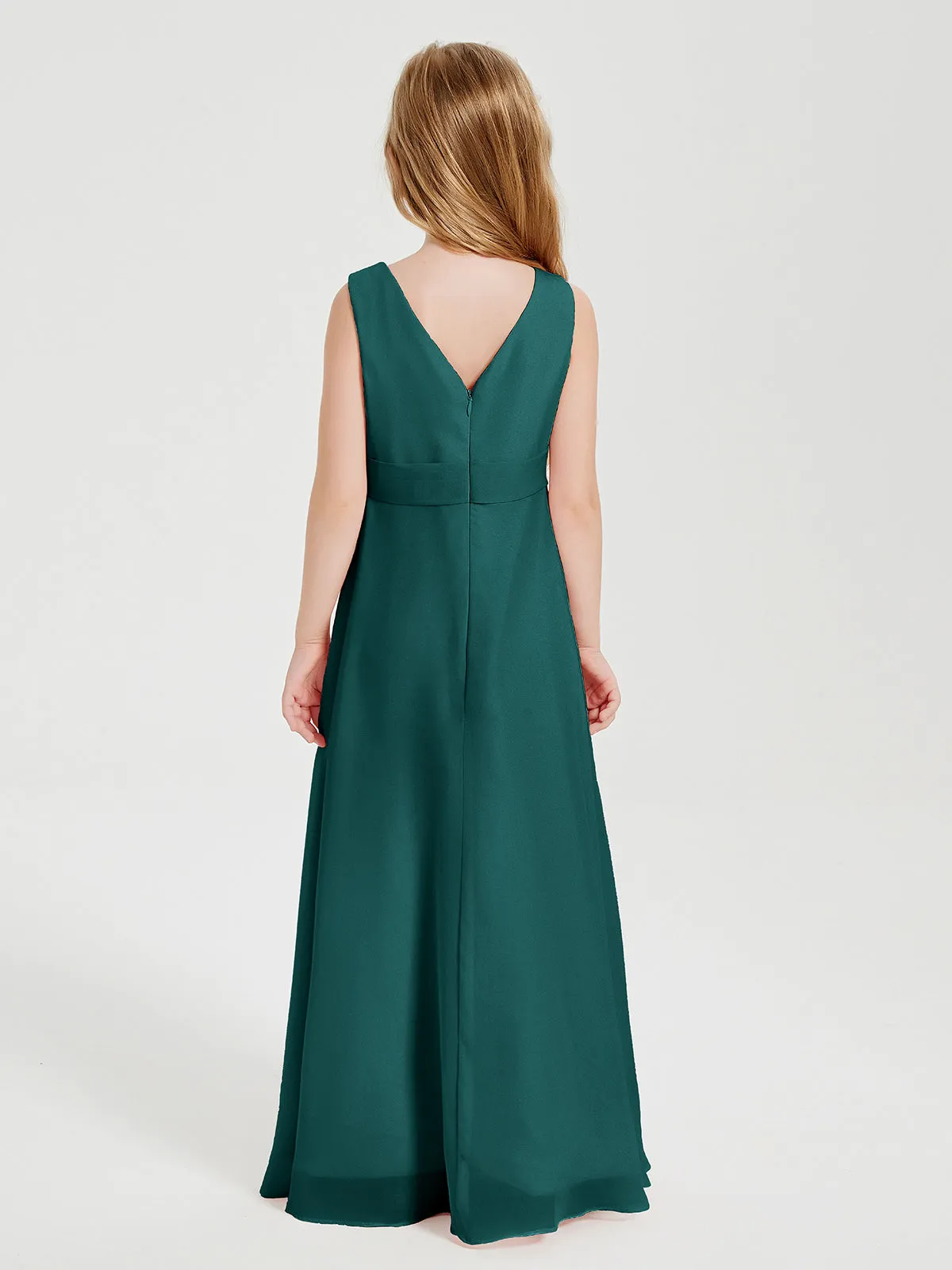 Boho Robes de Demoiselle d'Honneur Longues en Mousseline Paon