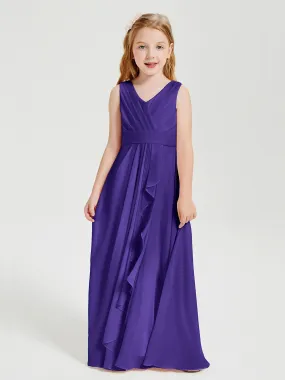 Boho Robes de Demoiselle d'Honneur Longues en Mousseline Régence
