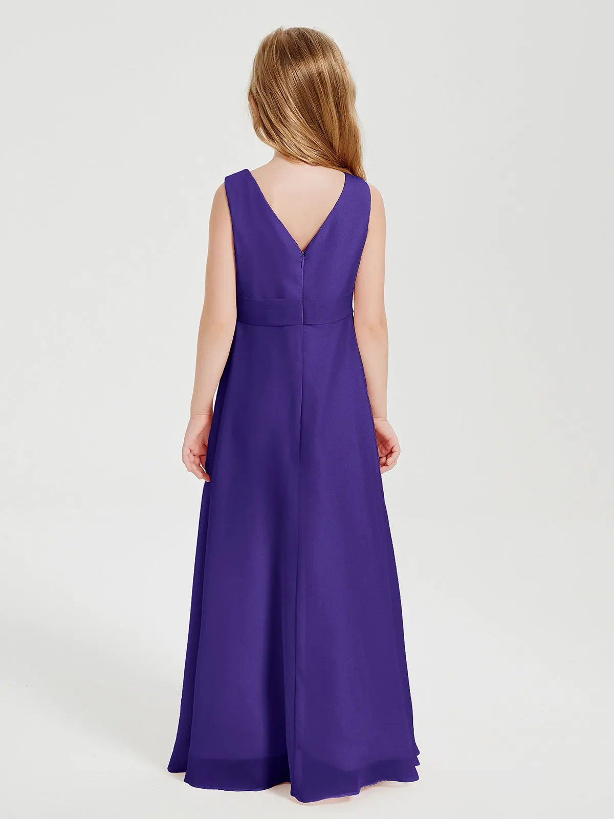 Boho Robes de Demoiselle d'Honneur Longues en Mousseline Régence