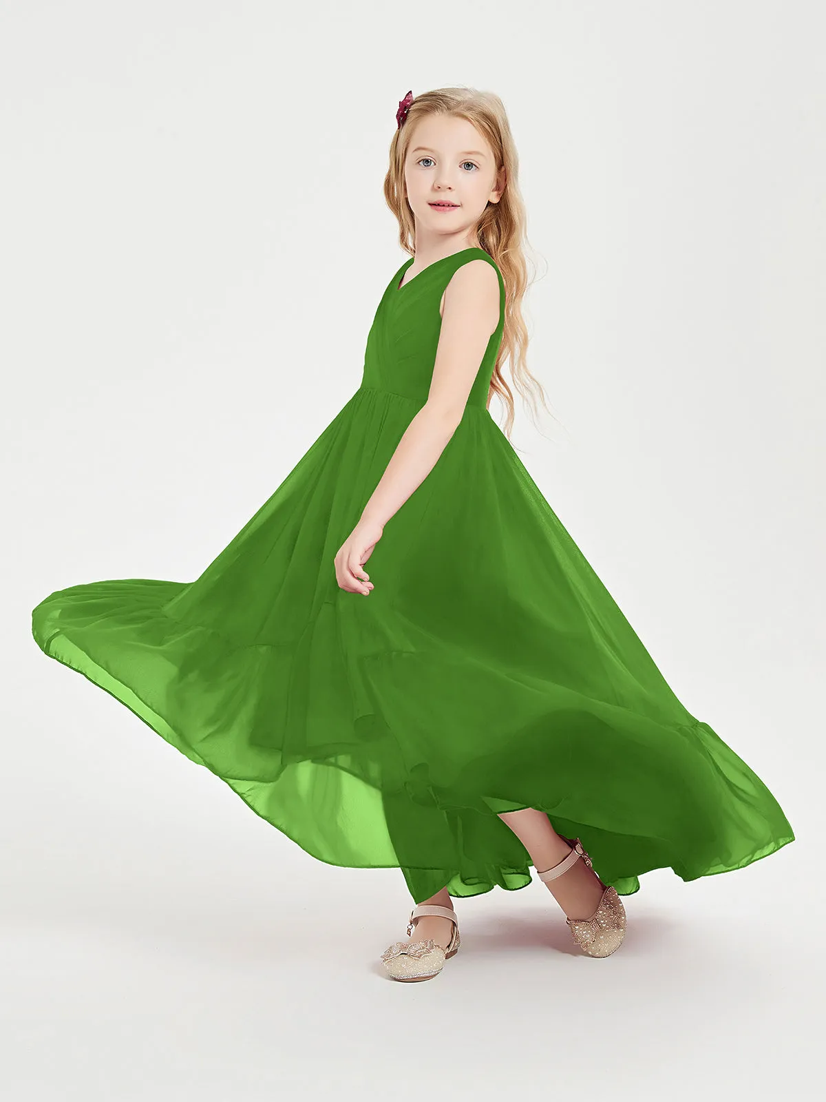 Boho Robes de Demoiselles d'Honneur Junior à Jupe en Cascade Mousse