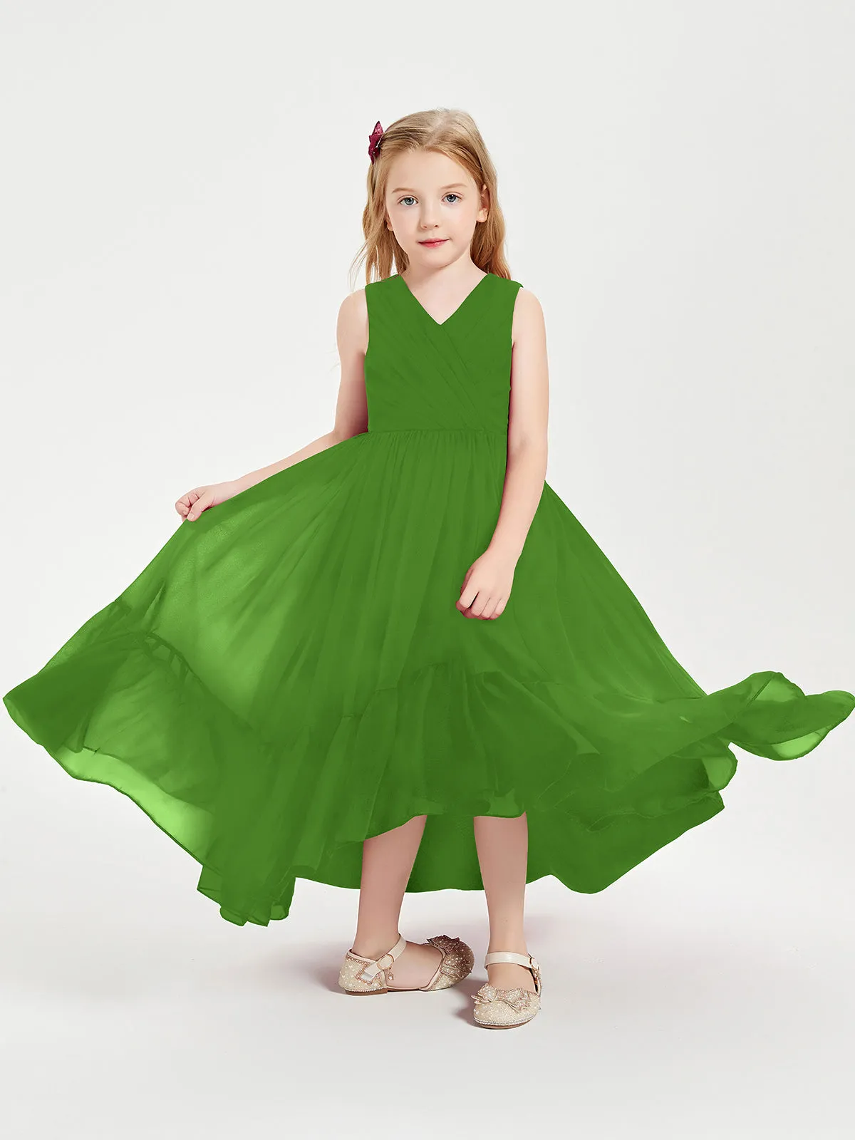 Boho Robes de Demoiselles d'Honneur Junior à Jupe en Cascade Mousse