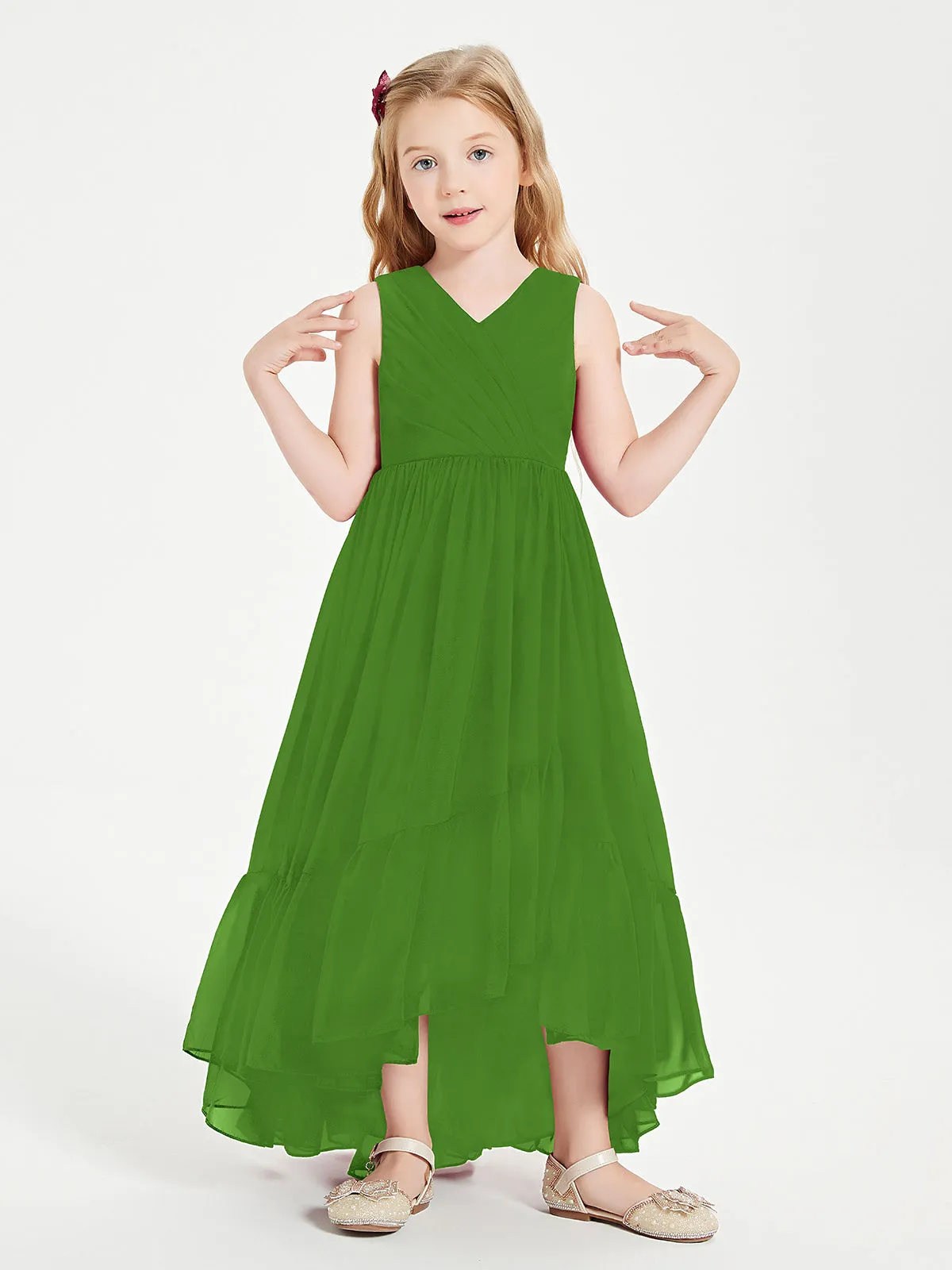 Boho Robes de Demoiselles d'Honneur Junior à Jupe en Cascade Mousse