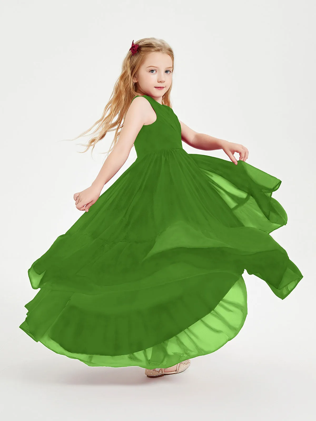 Boho Robes de Demoiselles d'Honneur Junior à Jupe en Cascade Mousse