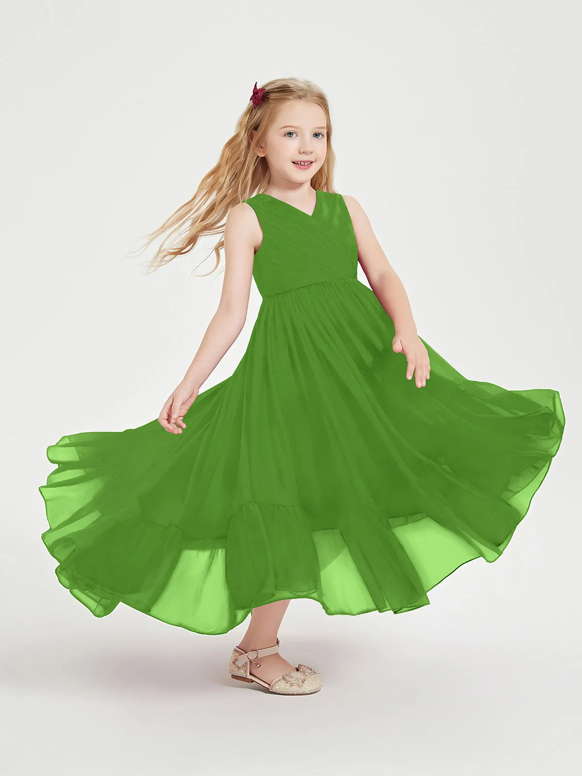 Boho Robes de Demoiselles d'Honneur Junior à Jupe en Cascade Mousse