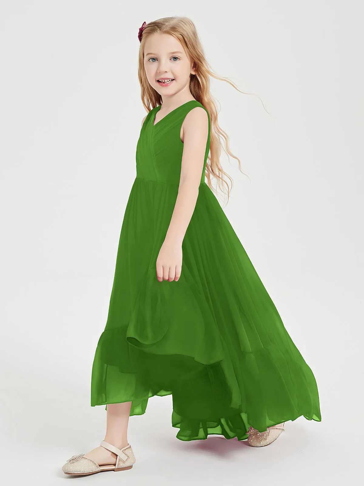 Boho Robes de Demoiselles d'Honneur Junior à Jupe en Cascade Mousse