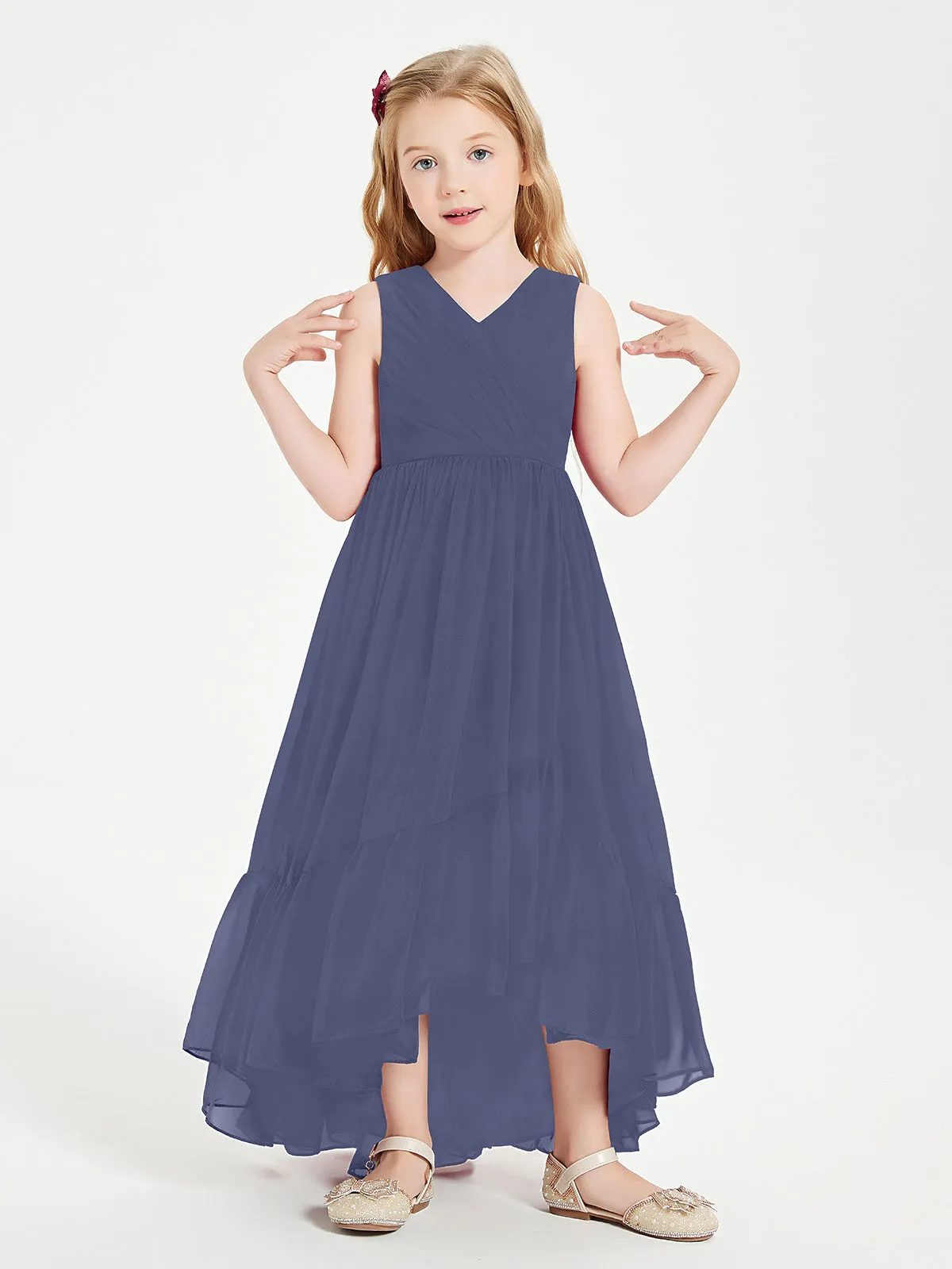 Boho Robes de Demoiselles d'Honneur Junior à Jupe en Cascade Orageux