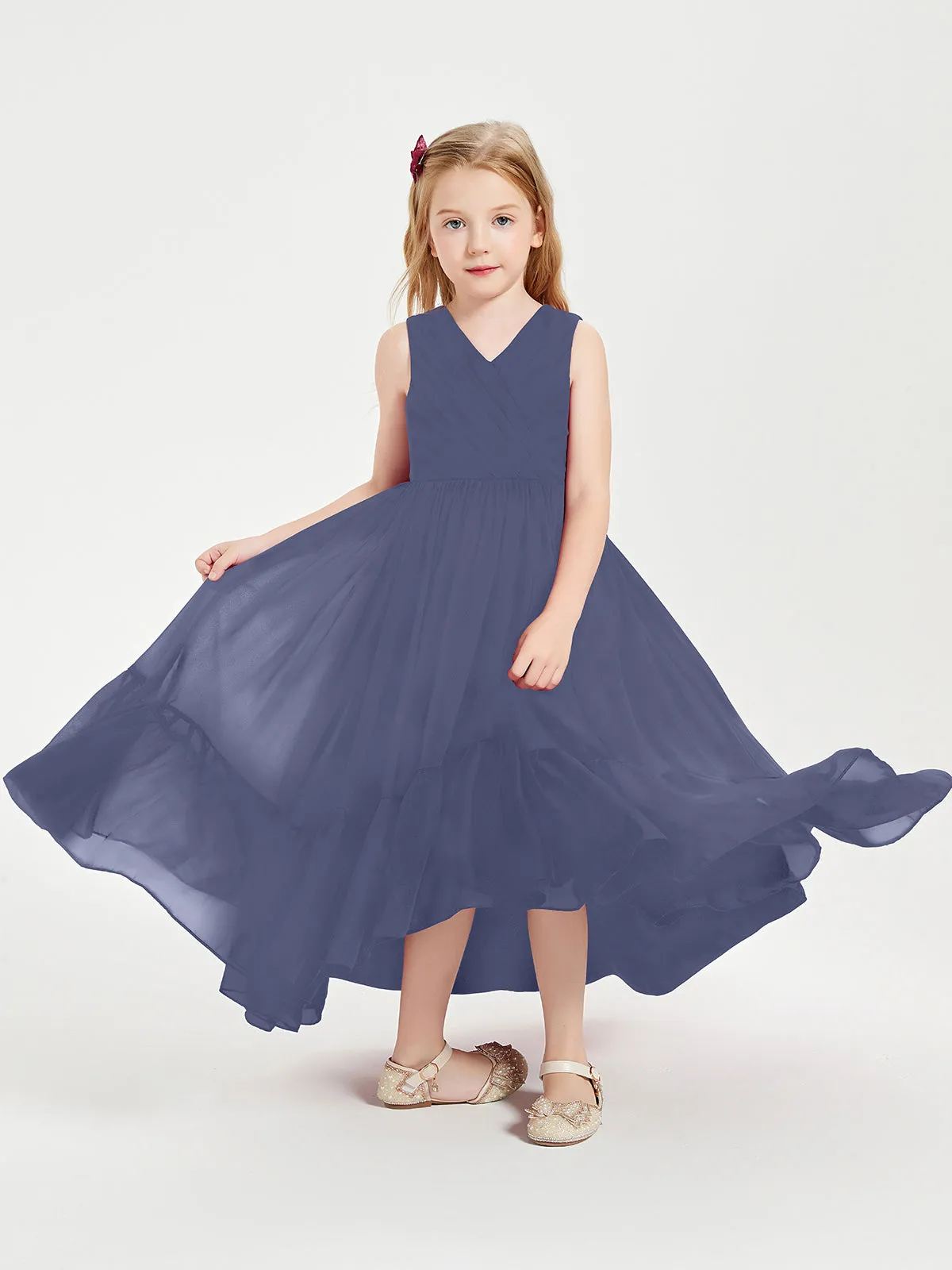 Boho Robes de Demoiselles d'Honneur Junior à Jupe en Cascade Orageux