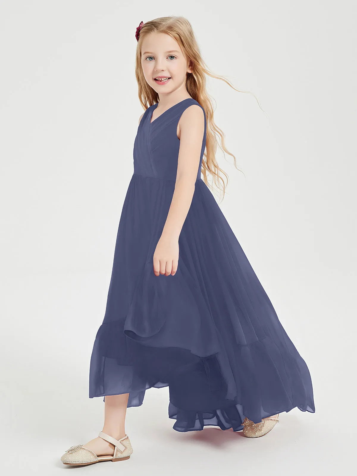 Boho Robes de Demoiselles d'Honneur Junior à Jupe en Cascade Orageux