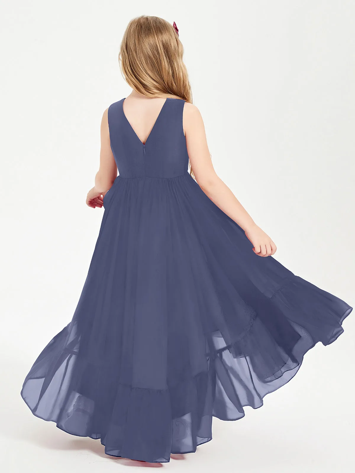 Boho Robes de Demoiselles d'Honneur Junior à Jupe en Cascade Orageux