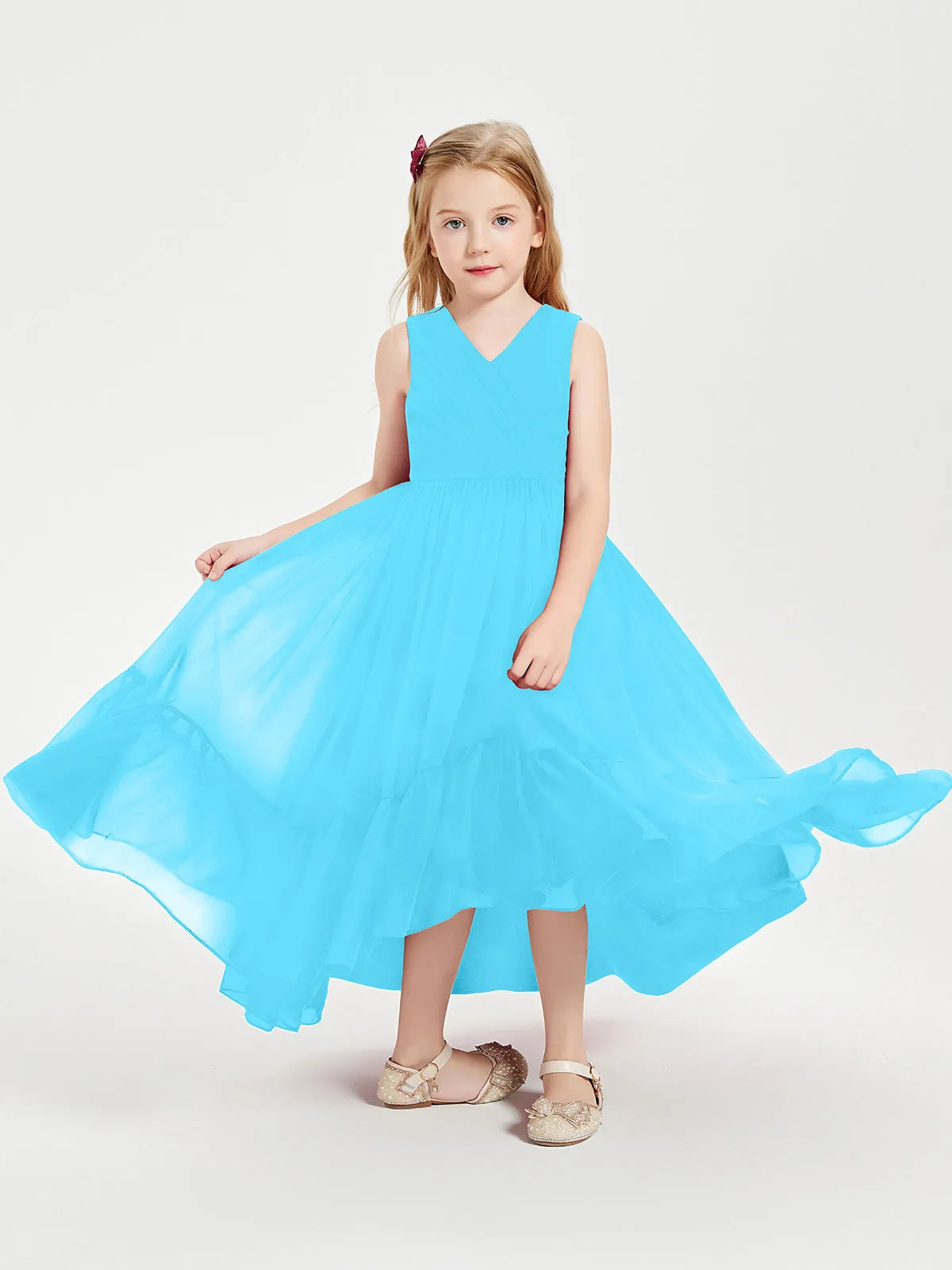 Boho Robes de Demoiselles d'Honneur Junior à Jupe en Cascade Piscine