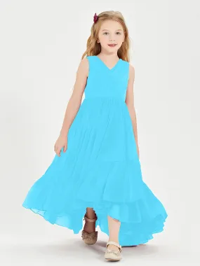 Boho Robes de Demoiselles d'Honneur Junior à Jupe en Cascade Piscine