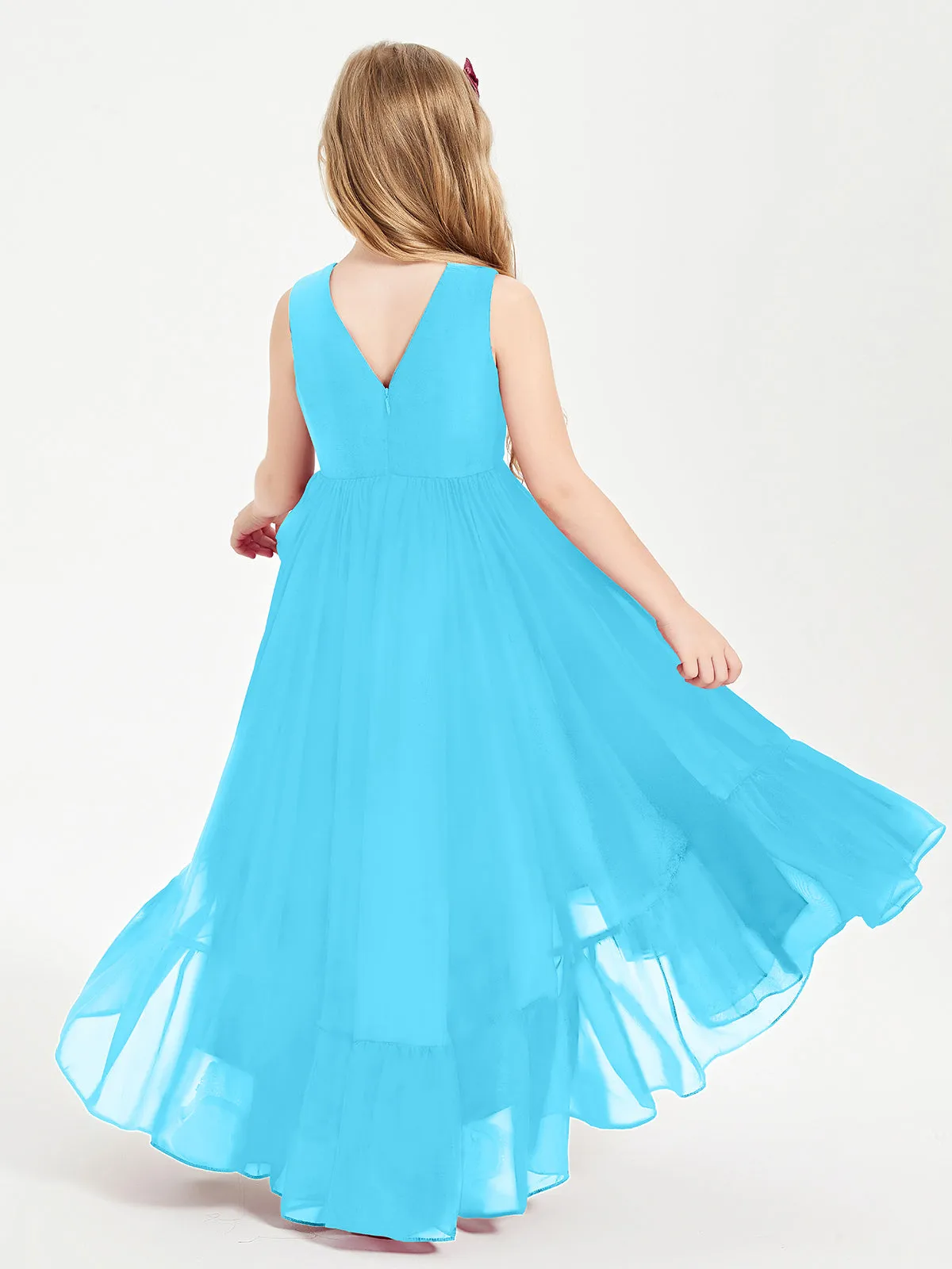 Boho Robes de Demoiselles d'Honneur Junior à Jupe en Cascade Piscine