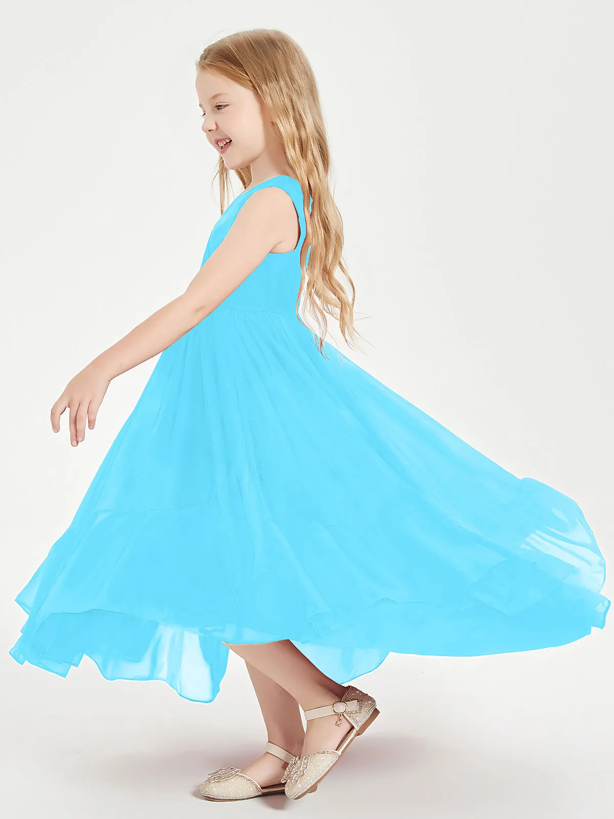 Boho Robes de Demoiselles d'Honneur Junior à Jupe en Cascade Piscine