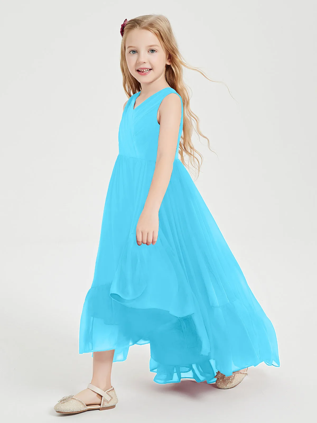 Boho Robes de Demoiselles d'Honneur Junior à Jupe en Cascade Piscine