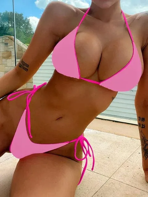 Brazilian Lace Up Bikinis Set