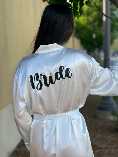 Bride Robe, Bridesmaid Robe, Lace, Silk, Satin, Womens, Wedding, Bridal Shower, Wedding Favor Personalized.