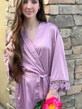 Bride Robe, Bridesmaid Robe, Lace, Silk, Satin, Womens, Wedding, Bridal Shower, Wedding Favor Personalized.
