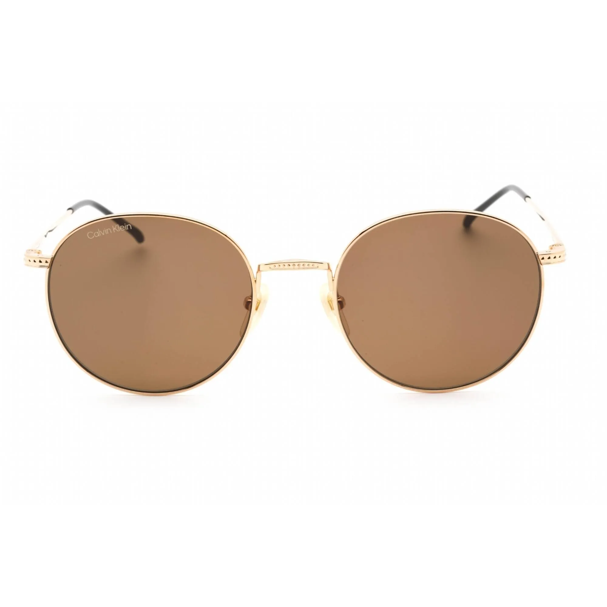 Calvin Klein Women's Sunglasses - Gold Round Metal Frame Brown Lens | CK22110TS 716