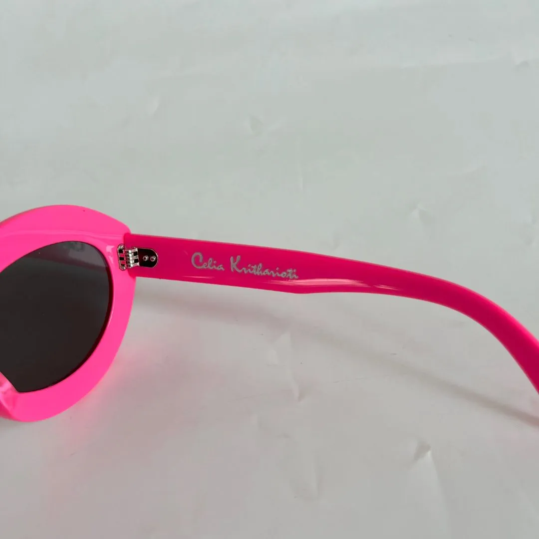 Celia Kritharioti pink oversized sunglasses