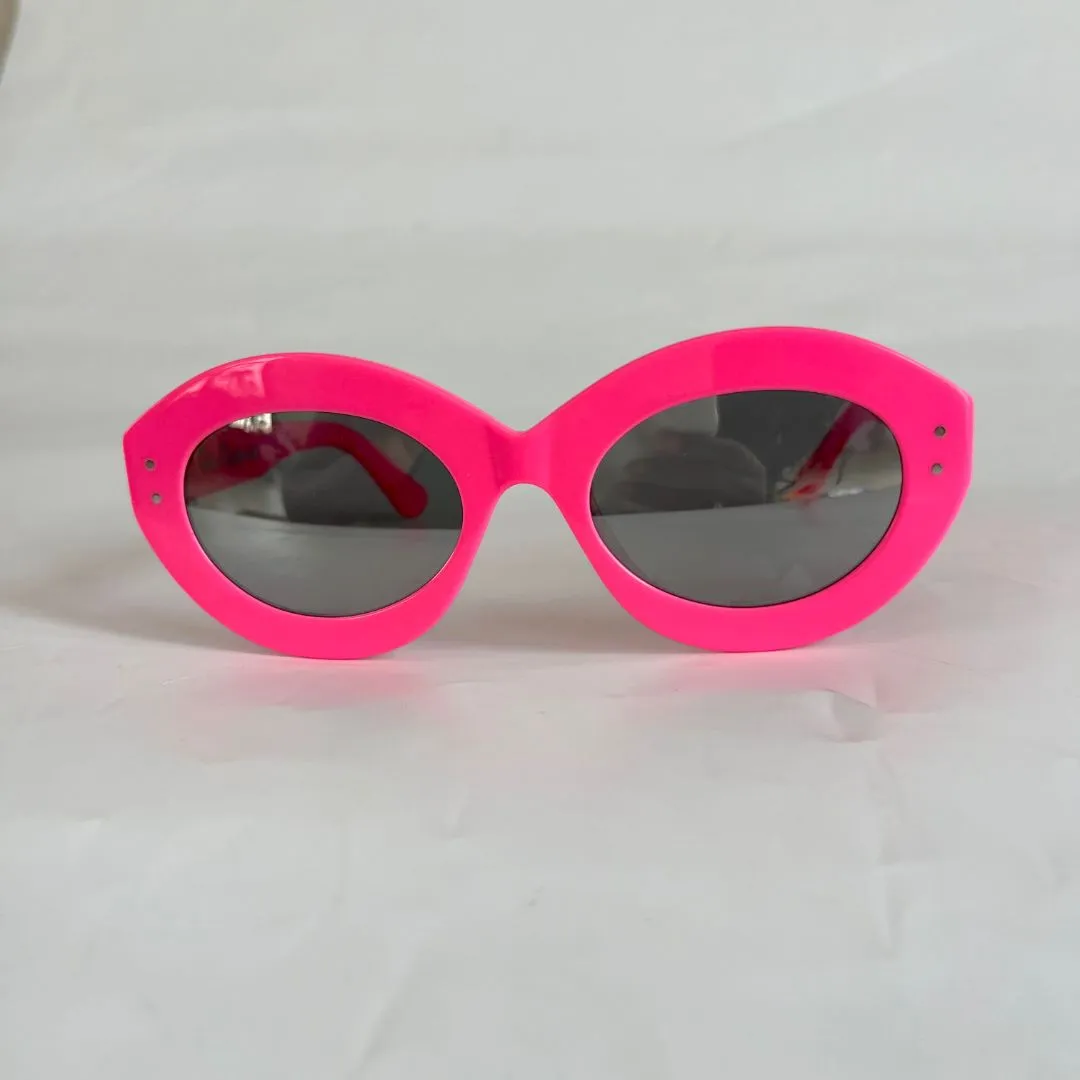 Celia Kritharioti pink oversized sunglasses