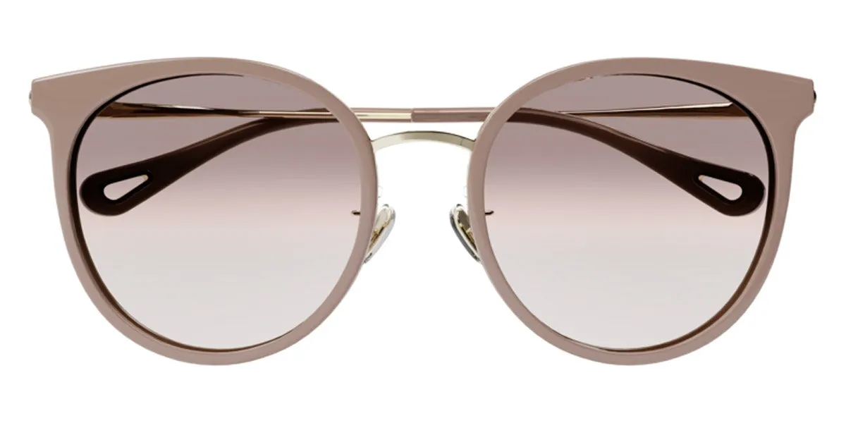 Chloe Nude/Gold Sunglasses with Orange Gradient lenses