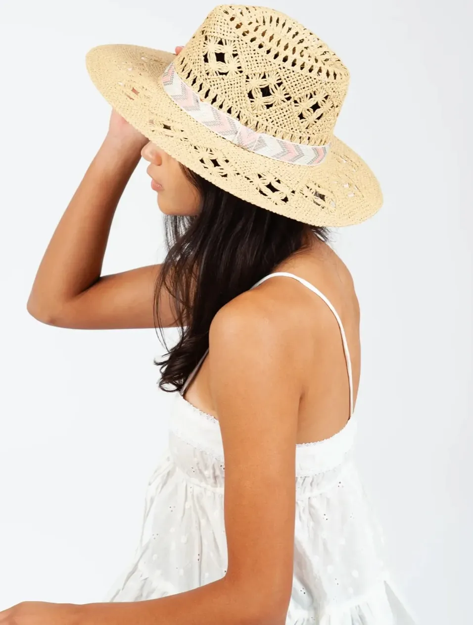 Clarabelle Straw Fedora Hat-Natural