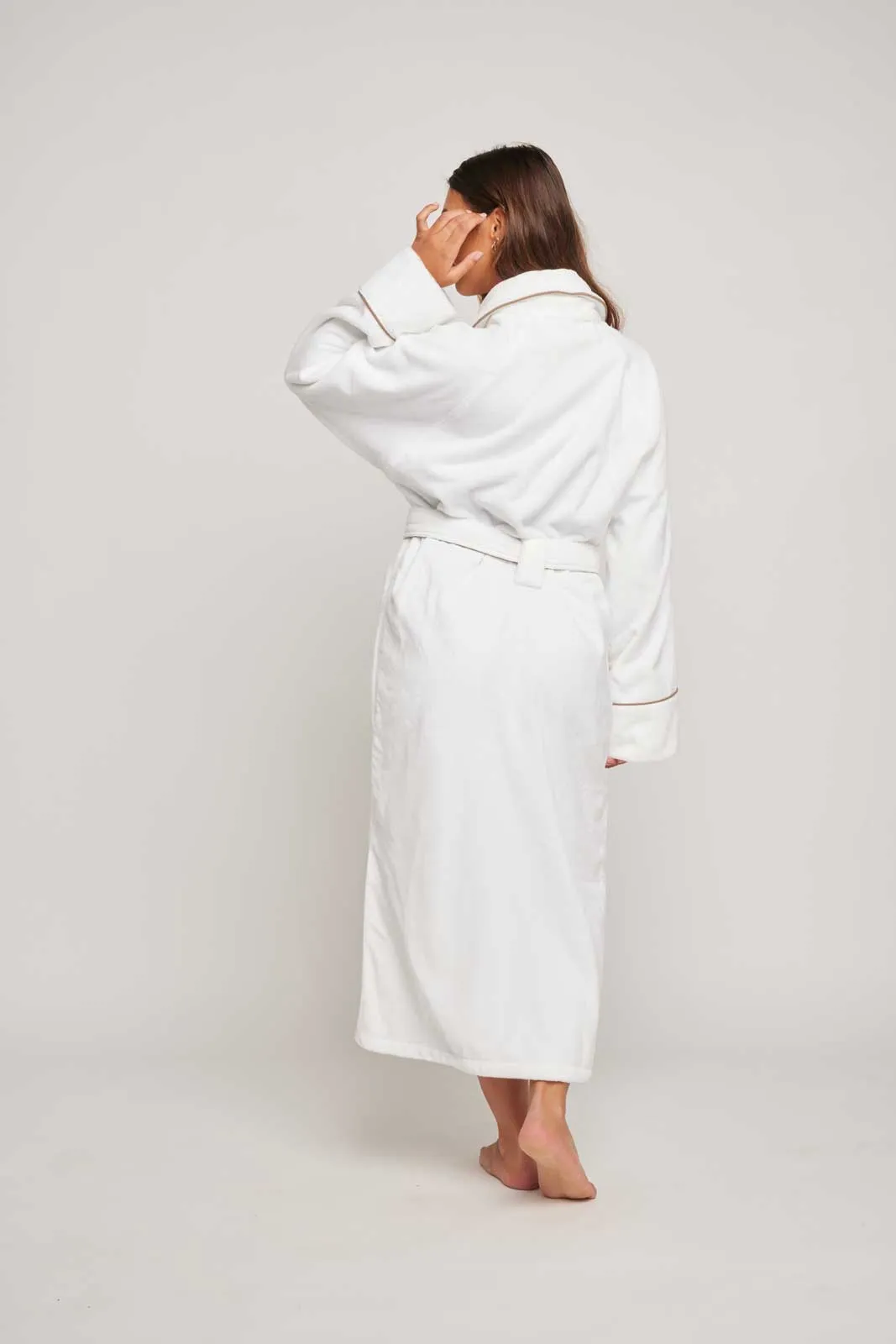 Collared Terry Robe Womens