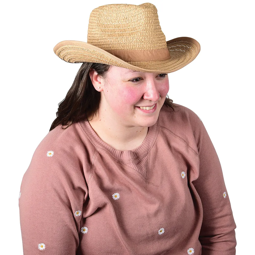Costume Rolled Cowboy Hat Tan