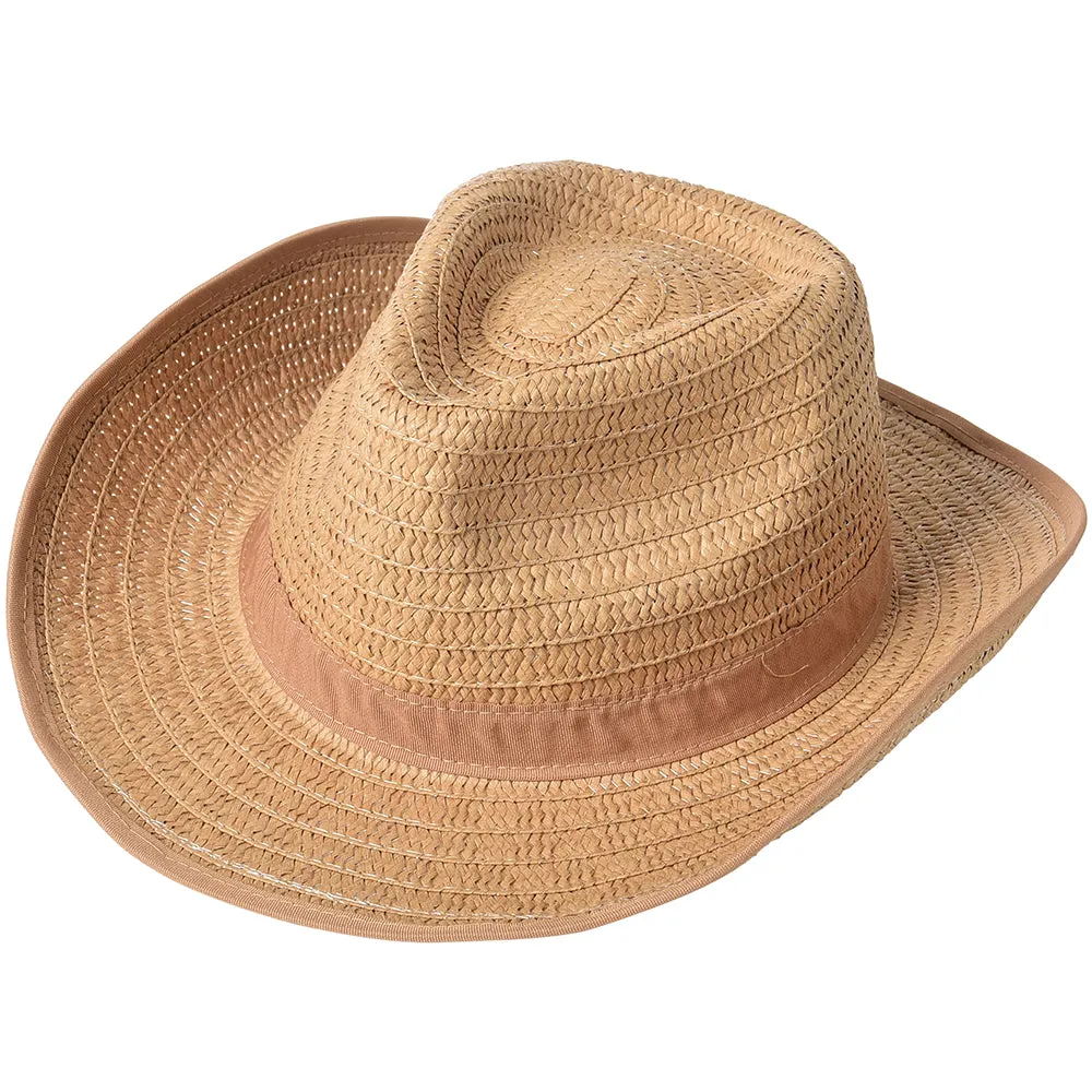 Costume Rolled Cowboy Hat Tan