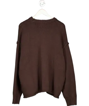 DISSH Cotton/ Merino Blend Chocolate Brown Longline Knit Jumper UK M