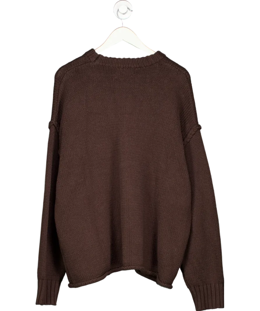 DISSH Cotton/ Merino Blend Chocolate Brown Longline Knit Jumper UK M