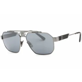 Dolce & Gabbana Men's Sunglasses - Light Grey Mirrored Black Lens | 0DG2294 04/6G