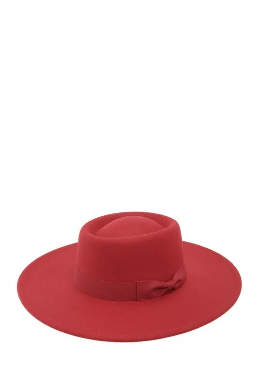 Felt Pilgrim Style Sun Hats with Ribbon Strap with Bow