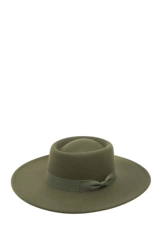 Felt Pilgrim Style Sun Hats with Ribbon Strap with Bow