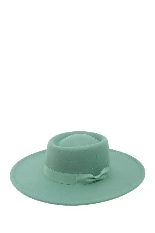 Felt Pilgrim Style Sun Hats with Ribbon Strap with Bow