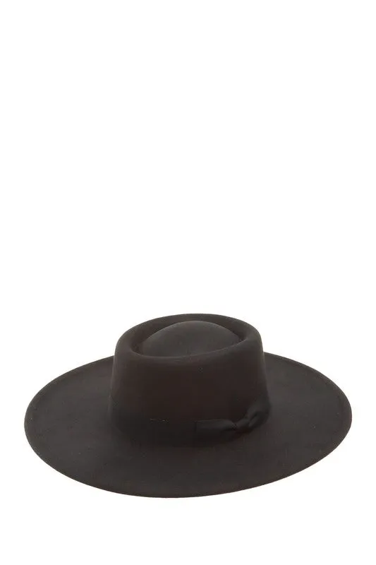 Felt Pilgrim Style Sun Hats with Ribbon Strap with Bow